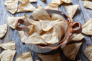 Mexican totopos tortilla chips