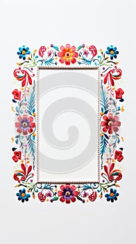 Mexican traditional pattern ethnic embroidery background