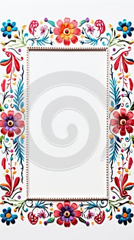 Mexican traditional pattern ethnic embroidery background