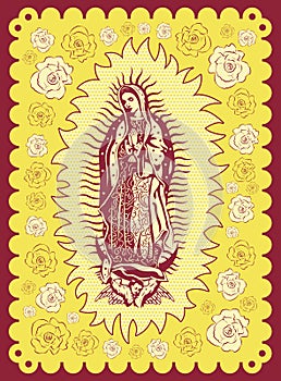 Mexican Virgin of Guadalupe - vintage poster photo