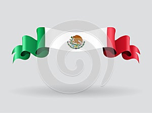 Mexican wavy flag. Vector illustration.