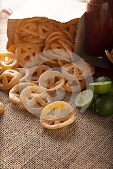 Mexican wheel Chips Closeup photo