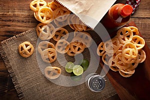 Mexican Wheel Chips Flatlay photo