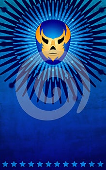 Mexican wrestler mask poster - card - template photo