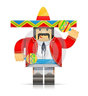 Mexicano man origami toy