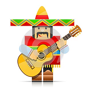 Mexicano man origami toy photo