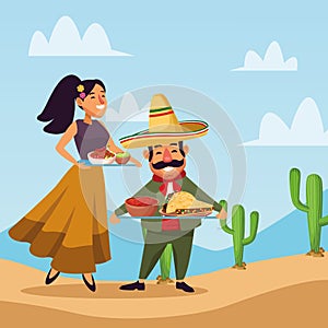 Mexicans celebrating in desert