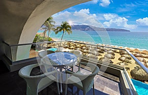 Mexico, Acapulco resort beaches and scenic ocean views near Zona Dorada Golden Beach zone