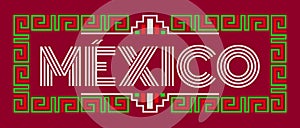 Mexico Aztec Maya lines design elements traditional colors