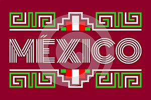 Mexico Aztec Maya lines elements design flag colors