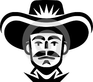 Mexico - black and white isolated icon - vector illustration