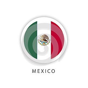 Mexico Button Flag Vector Template Design Illustrator