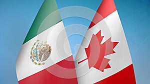 Mexico and Canada two flags