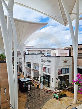 Mexico, Cancun, Mexico, tensio structures of La Isla Mall