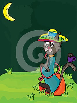 Mexico Cat Lonesome Food_eps