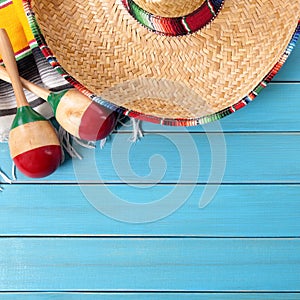 Mexico cinco de mayo background border square format