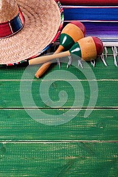 Mexico cinco de mayo border background mexican sombrero maracas