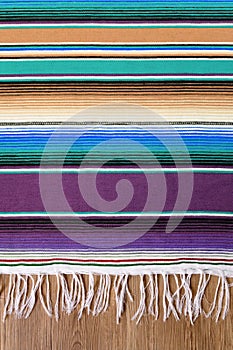 Mexico cinco de mayo traditional mexican serape rug or blanket background top view vertical
