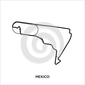 Mexico circuit. Motorsport race track vector map