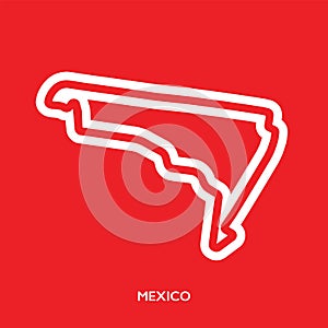 Mexico circuit. Motorsport race track vector map
