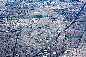 Mexico city aerial view cityscape