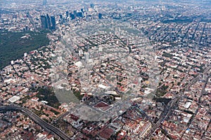 Mexico city aerial view cityscape panorama