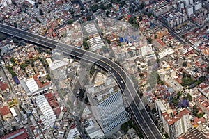 Mexico city aerial view panorama