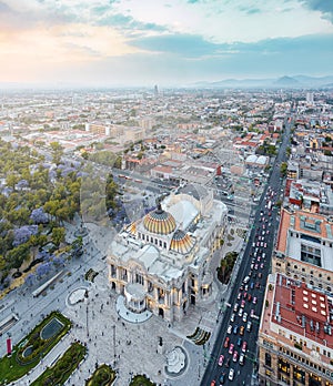 Mexico city aerial view from Torre Latinoamericana