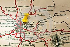 Mexico City Atzcapotzalco highway 1930 road map