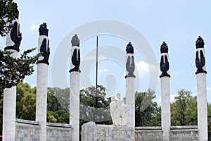 Mexico City, Mexico - August 9, 2023: Monumento a los NiÃ±os Heroes a mausoleum in Chapultepec dedicated to Mexican fighters