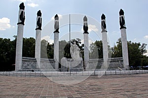 Mexico City, Mexico - August 9, 2023: Monumento a los NiÃ±os Heroes a mausoleum in Chapultepec dedicated to Mexican fighters