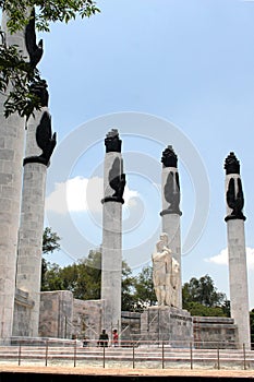 Mexico City, Mexico - August 9, 2023: Monumento a los NiÃ±os Heroes a mausoleum in Chapultepec dedicated to Mexican fighters