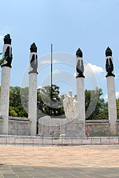 Mexico City, Mexico - August 9, 2023: Monumento a los NiÃ±os Heroes a mausoleum in Chapultepec dedicated to Mexican fighters