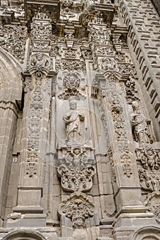 Mexico City cathedral front details