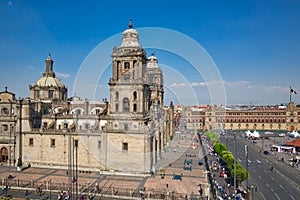 Mexico city central Zocalo plaza and streets photo