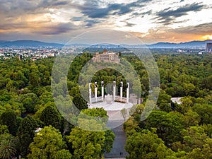 Mexico City - Chapultepec Castle panoramic view - sunset photo