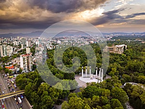 Mexico City - Chapultepec Castle panoramic view - sunset