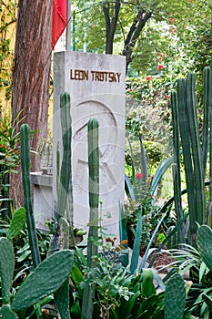 The grave of Leon Trotsky at the house where he lived in Coyoacan, Mexico City