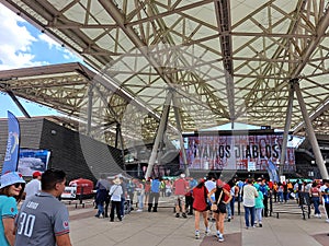 Mexico City, Mexico - Jun 04 2023: Mexican baseball stadium home of the Diablos Rojos team in the country's capital