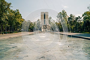 MEXICO CITY, MEXICO - MARCH 3, 2023 Front view of the monument to alvaro Obregon and fountain photo