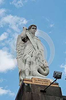 Statue of the Archangel Michael near the Basilica of Guadalupe in Mexico City