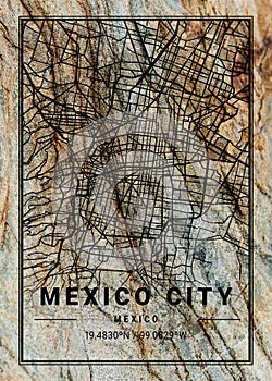 Mexico City - Mexico Zoe Marble Map