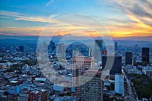 Mexico City panoramic view from observation deck