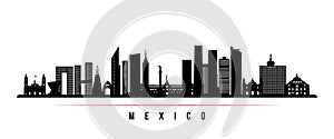 Mexico city skyline horizontal banner.