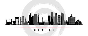 Mexico city skyline horizontal banner. photo