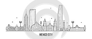Mexico city skyline Mexico vector linear art