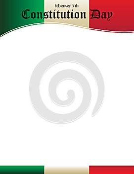 Mexico Constitution Day Poster Template with Mexican Flag photo