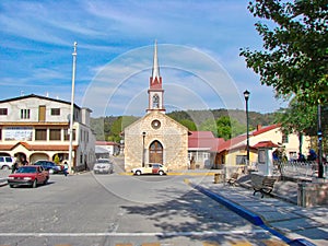 Mexico, Creel-20 October, 2016: Historic city center streets and churches during a peak tourist season