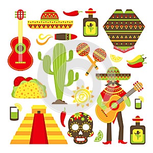 México decorativo iconos colocar 