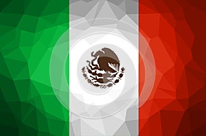 Mexico Flag Abstract polygon background.